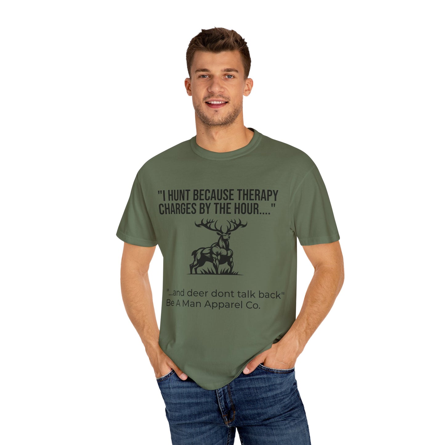 Hunting Therapy T-Shirt, Outdoor Humor Tee, Gift for Hunters, Unisex Wildlife Shirt, Men's Hunting Apparel, Fun Animal Lover Shirt