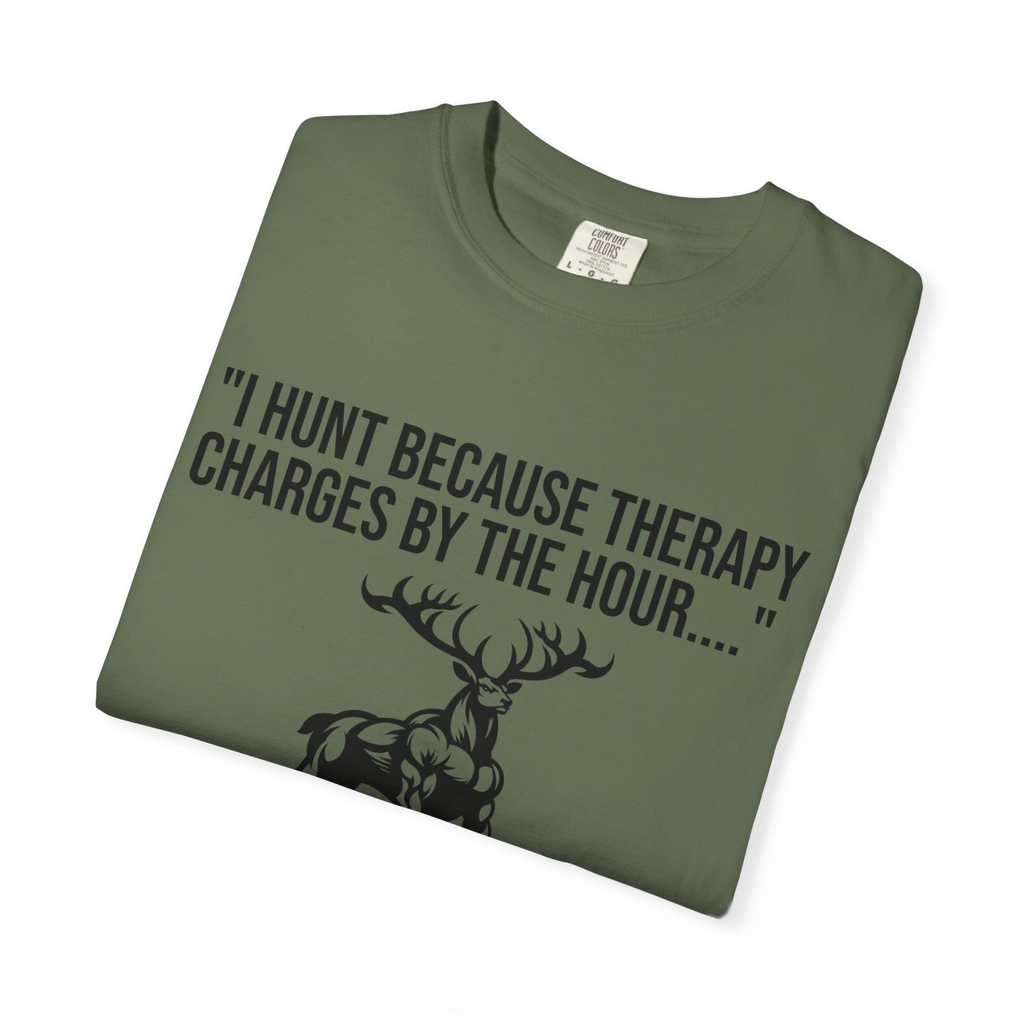 Hunting Therapy T-Shirt, Outdoor Humor Tee, Gift for Hunters, Unisex Wildlife Shirt, Men's Hunting Apparel, Fun Animal Lover Shirt