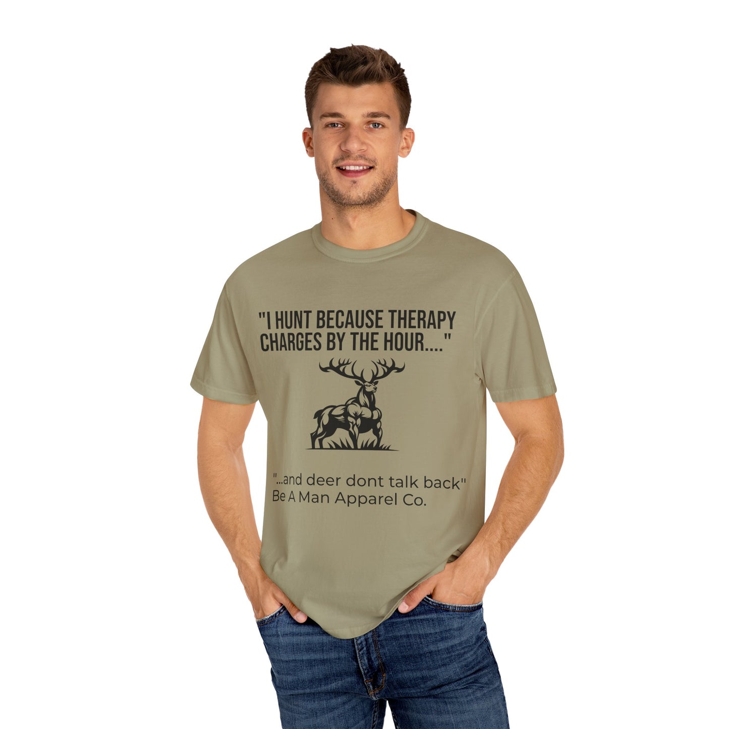 Hunting Therapy T-Shirt, Outdoor Humor Tee, Gift for Hunters, Unisex Wildlife Shirt, Men's Hunting Apparel, Fun Animal Lover Shirt