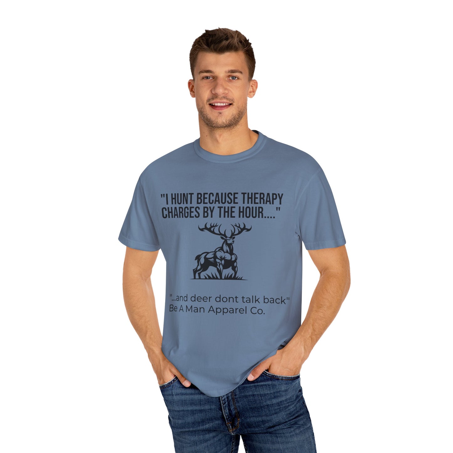Hunting Therapy T-Shirt, Outdoor Humor Tee, Gift for Hunters, Unisex Wildlife Shirt, Men's Hunting Apparel, Fun Animal Lover Shirt