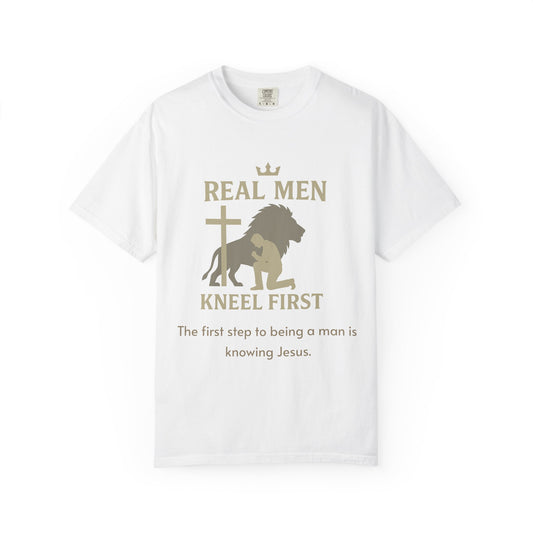 "The First Step to Becoming a Man is Knowing Jesus" – T-Shirt