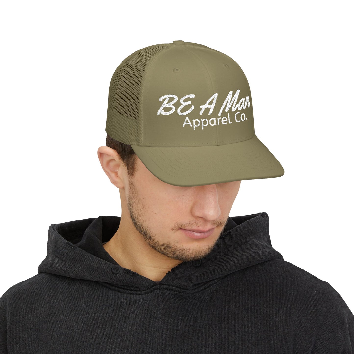 Men's Style Snapback Cap - BE A Man Humor, Fashion Accessories, Gifts for Him, Casual Wear, Embroidered Cap