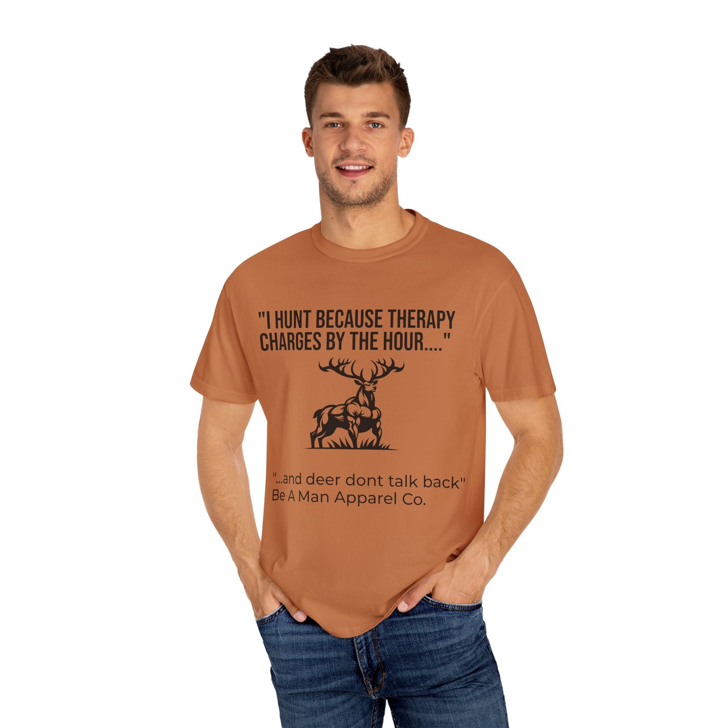 Hunting Therapy T-Shirt, Outdoor Humor Tee, Gift for Hunters, Unisex Wildlife Shirt, Men's Hunting Apparel, Fun Animal Lover Shirt