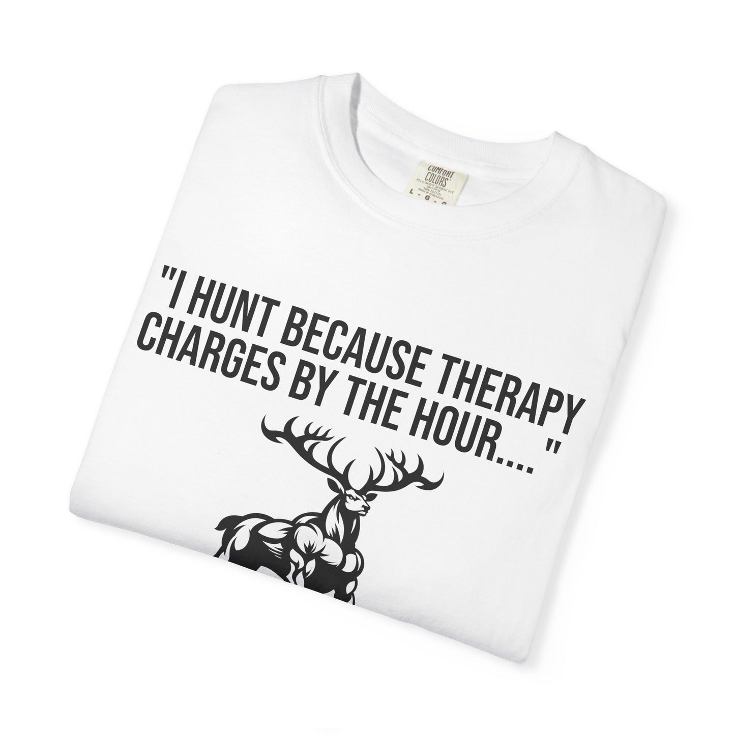 Hunting Therapy T-Shirt, Outdoor Humor Tee, Gift for Hunters, Unisex Wildlife Shirt, Men's Hunting Apparel, Fun Animal Lover Shirt