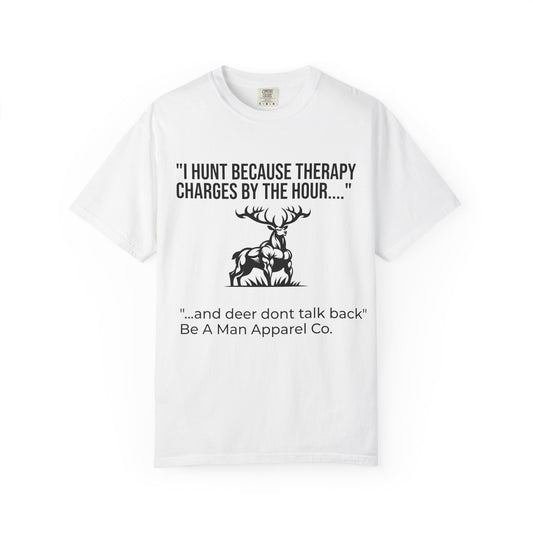 Hunting Therapy T-Shirt, Outdoor Humor Tee, Gift for Hunters, Unisex Wildlife Shirt, Men's Hunting Apparel, Fun Animal Lover Shirt